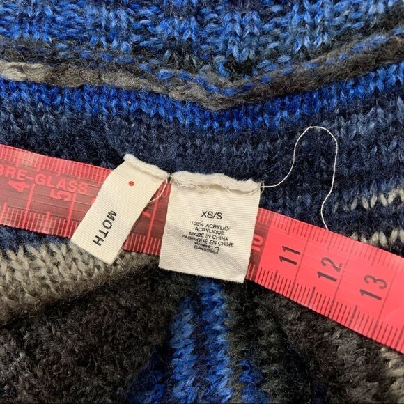 𝅺anthropologie Moth Blue Space Gray Sleeveless Knit Long Cardigan - Picture 7 of 9